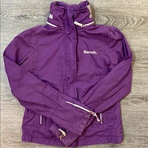 Bench Jacket purple windbreaker coat hood collar